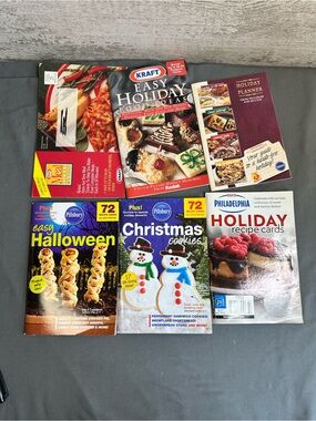 Vintage Holiday Recipe Booklet Lot Kraft Pillsbury Philadelphia Halloween Xmas